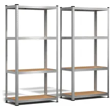 VOUNOT Lagerregal 4 Böden Stahl 160x80x40cm braun