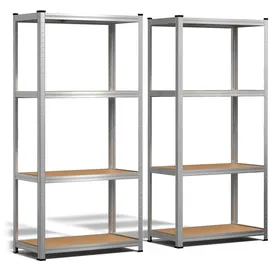 VOUNOT Lagerregal 4 Böden Stahl 160x80x40cm braun