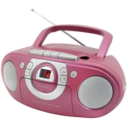 Soundmaster SCD5100PI tragbarer CD-Player Radio Kassettenrspieler AUX-Anschluss
