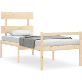 vidaXL Seniorenbett mit Kopfteil Massivholz