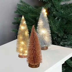 Deko-Tannenbaum mit Glitzer und 5 LEDs 20cm Warmweiß Warmweiß