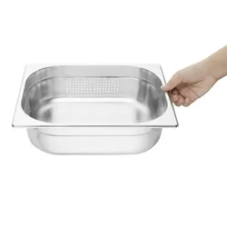 Vogue perforierter Gastronormbehälter aus Edelstahl GN 1/2 100 mm