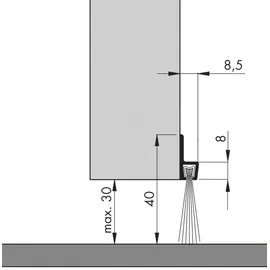 Elton ELLEN Tor-Türdichtschiene IBS 40 0309301, 1000mm Aluminium alufarben