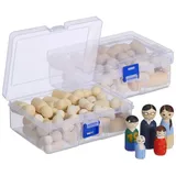 Relaxdays Holzfiguren zum Bemalen 100er Set,