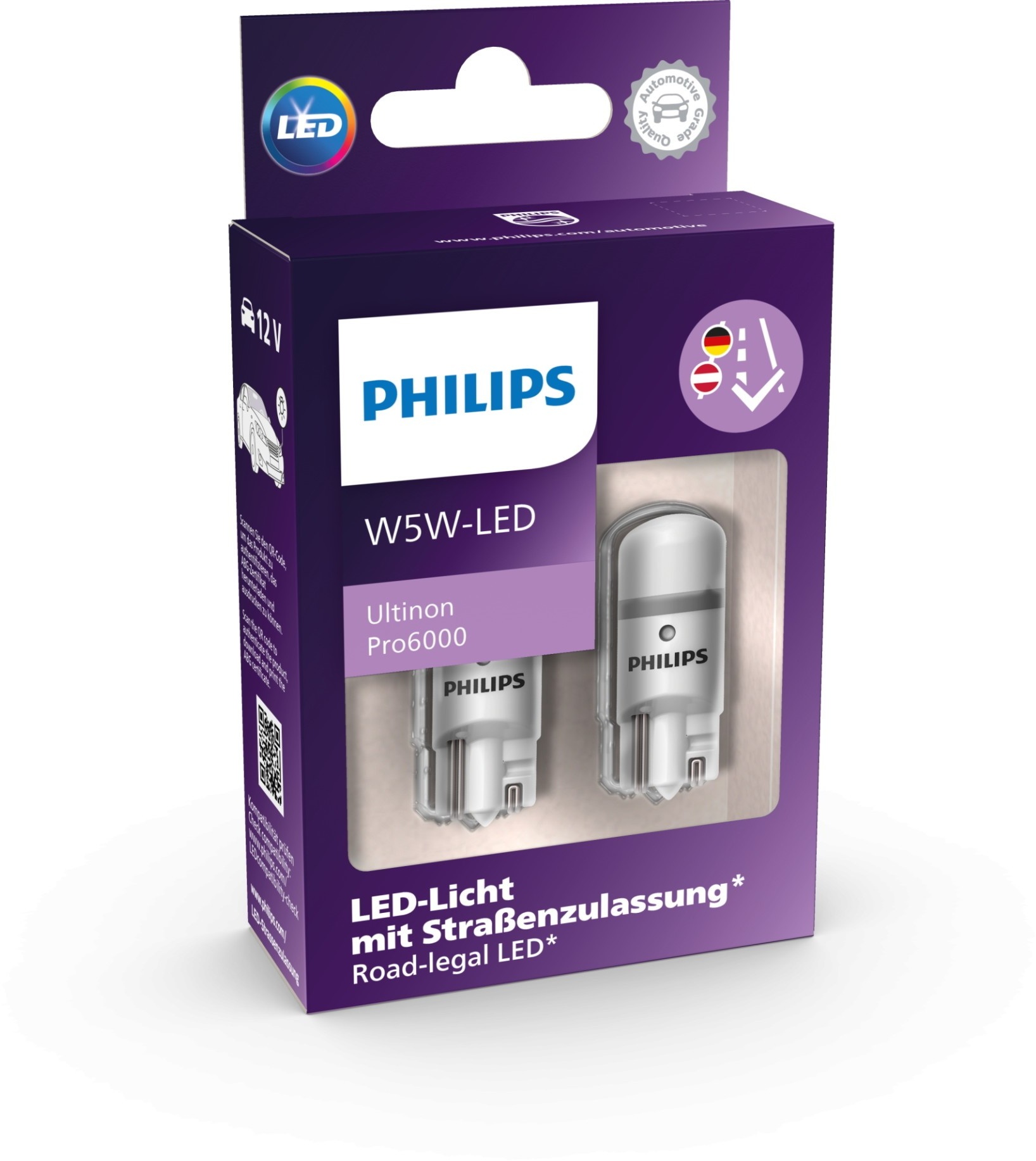 PHILIPS W5W LED (2stk.) Glühlampe, Türleuchte,Glühlampe, Türsicherungsleuchte,Glühlampe, Einstiegsleuchte,Glühlampe, Kofferraumleuchte,Glühlampe, Hand