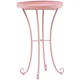 Beliani Beistelltsch Metall Rosa für Garten für Terrasse Cavina