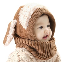 iHomey Kleinkind SchalMütze mit Ohren Baby Jungen Mädchen Wintermütze Schal Set 6-36 Monaten Kinder Strickmütze mit Ohrenwärmer Sturmhaube Winter Mütze Schal Halswärmer Set Beanie Hut Schal Set