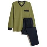 haasis bodywear Pyjama lang Navy/Olive M