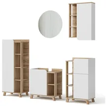 Vicco Badmöbel-Set Karen 5-tlg. Sonoma/Weiß