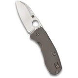 Spyderco Techno 2 Framelock, Klinge: 6.4 cm, Sheepsfoot, Klappmesser, Taschenclip, Stonewashed, grau, 15 cm, C158TIP2