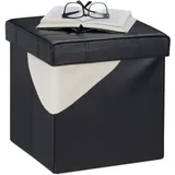 Relaxdays Sitzhocker mit Stauraum, schwarz