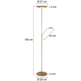 Steinhauer Deckenfluter Stehleuchte Wohnzimmerlampe LED dimmbar Lesespot messing chrom