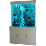 Xlmoebel Barschrank Wasserwand Säule mit Unterschrank, Trennwand und Vitrine (Led Bar) Hergestellt in Europa weiß