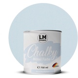 Chalky Möbelfarbe Kreidefarbe für Möbel 750 ml / 1,05 kg (Himmelblau), matt finish In- & Outdoor Kreide-Farbe für Shabby-Chic, Vintage Look, Landhaus Stil Möbel streichen