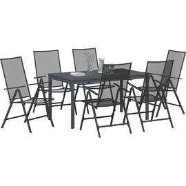vidaXL Garten Essgruppe 7-tlg. Anthrazit