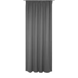 Vorhang WIRTH "Newbury", grau, B:130cm H:275cm, Baumwolle, Polyester, Gardinen, nach Maß