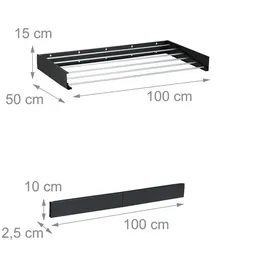 Relaxdays Wandtrockner 6 m Schwarz/Silber