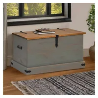 VidaXL Truhe HALDEN Grau 91x48x47 cm Massivholz Kiefer
