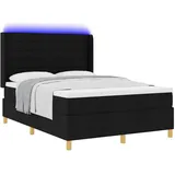 vidaXL Boxspringbett mit Matratze Schwarz 140 x 200 cm Stoff