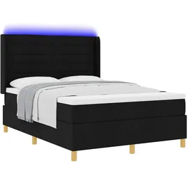 vidaXL Boxspringbett mit Matratze Schwarz 140 x 200 cm Stoff