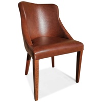 Braunes Echtleder Stühle TOLO Esszimmer Sessel Echt Leder Stuhl Lederstühle