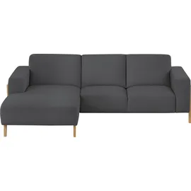 exxpo - sofa fashion Ecksofa EXXPO - SOFA FASHION "Starr, modern und klassisches Design, hochwertige Verarbeitung, bequem", grau (anthrazit), B:250cm H:84cm T:163cm, Sofas, Ecksofa, L-Form, wahlw. elektrische Sitztiefenverstellung, Massivholzfüße