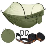 Ultraleichte Moskitonetz-hängematte Mit 300 Kg Tragkraft  Atmungsaktive Hängematte Mit Gestell  Schnelltrocknendes Fallschirm-nylon Für Outdoor-aktivitäten Wie Camping, Wandern, Gartenarbeit Und Spazi