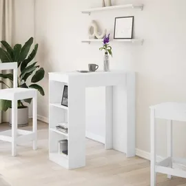 vidaXL Bartisch mit Regal 95 x 47 x 103,5 cm Weiß
