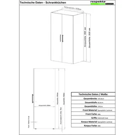 Respekta Peter 104 cm Elektrokochfeld links weiß