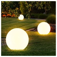 ETC Shop 3er-Set LED Solar Außen Garten Leuchten Kugel Lampen Wiese Rasen Beleuchtung