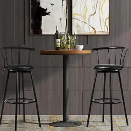 Costway Barhocker 2er Set 72 x 76 cm Schwarz