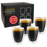 Creano PREMIUM doppelwandige Trinkgläser 250ml - 4er Set - Gastronomie Qualität - 100% Spülmaschinenfest - NEUHEIT 2024