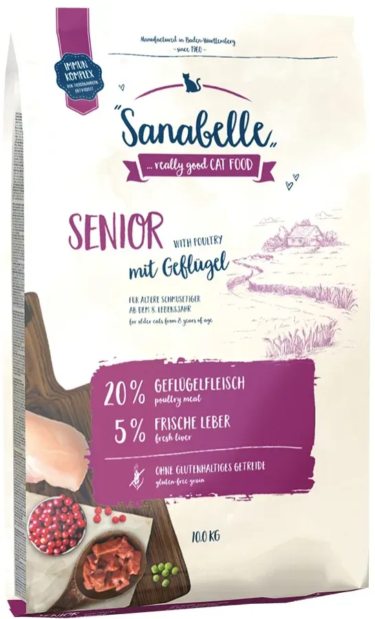 Sanabelle Senior mit Geflügel Katzentrockenfutter 10 Kilogramm