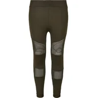 URBAN CLASSICS Girls Tech Mesh Leggings - Olive -