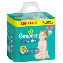 Pampers® Windeln baby-dryTM BIG PACK  Größe Gr.4+ (10-15 kg) für Babys und Kleinkinder (4-18 Monate), 54 St.