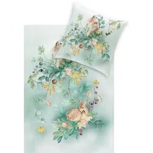 Estella Bettwäsche Ferdinand Kuschelflanell jade | Gr.: 135x200 cm 80x80 cm)