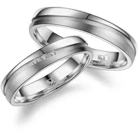 Partnerring MARRYA "Diamant Titan Ringe Trauringe Eheringe Partnerringe" Gr. 74, silber (herren ring, silber), Fingerringe, Damen, 74, Titan