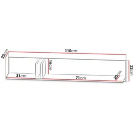 Mirjan24 Wandregal 110 x 22 x 22 cm Braun