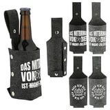 Bierholster 4er Set mit Aufdruck │ Filz 8x24x8cm Druckknopf │ Flaschenhalter Bierhalfter Flaschenträger Flasche Dose