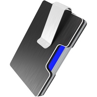 Kartenetui Herren elegant Aluminium mit RFID-Sicherheit Hohe Kapazitat Verschleißfest modernes Design kreditkartenetui Herren cardholder Herren Schwarz
