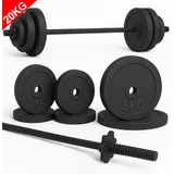 Langhantel Set 20 kg Hantelset mit Langhantelstange Langhantelset 150 cm