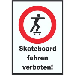 HB-Druck Skateboard fahren verboten Schild A0 Rückseite selbstklebend