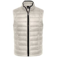 Men's Quilted Down Vest Sportliche Daunenweste mit Stehkragen weiß/schwarz, Gr. XXL