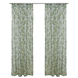 OTTO home Gardine OTTO HOME "Issoire" Gr. 3, olive, B:140cm H:225cm, Polyester, Gardinen, Gardine, Wohnzimmer, Schlafzimmer, Esszimmer, gemustert und halbtransparent