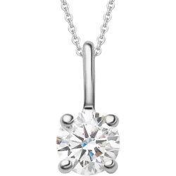 Ketten-Anhänger VIVANCE "0.1 ct Diamant Brillant Anhänger aus 585 Weißgold", silber, Schmuckanhänger, Damen, 0.1 ct mit Diamant, Weißgold 585-Diamanten, Weißgold 585, Diamanten, Damen Gold Schmuck