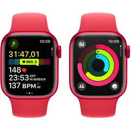 Apple Watch Series 9 GPS + Cellular 41 mm Aluminiumgehäuse (product)red, Sportarmband (product)red S/M