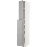 IKEA METOD / MAXIMERA Hos m Ausziehfu 1 Tür/4 Schub weiß/Bodbyn grau