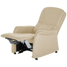 HIMOLLA Fernsehsessel 7568 Leder 77 x 104 x 85 cm Beige elektrisch