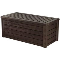 Keter Westwood Aufbewahrungsbox aus Kunststoff für den Außenbereich, Terrasse, Gartenmöbel, 570 Liter, Braun