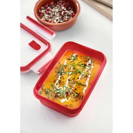 Emsa CLIP & MICRO Mikrowellendose rund Lunchbox, Frischhaltedose, Kunststoff, rot,